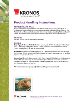 Kronos Falafel Balls Handling Instructions