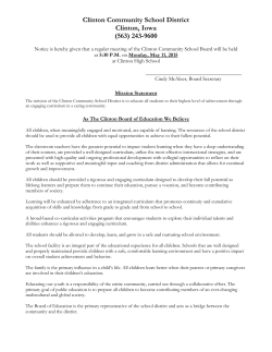 May 11, 2015 Clinton School Board Meeting Agenda