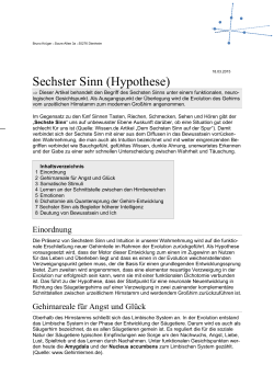Sechster Sinn (Hypothese)