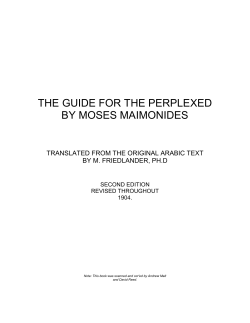 the guide for the perplexed by moses maimonides