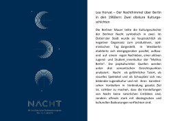 Lea Horvat &acirc; Der Nachthimmel &Atilde;&frac14;ber Berlin in den 1960ern: Zwei