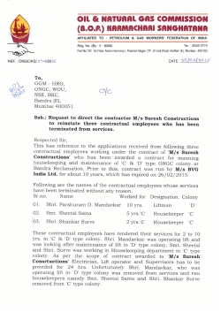 Request to direct the contractor M/s Suresh Constructions to