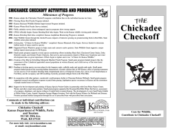 The Chickadee Checkoff Brochure - Kansas Department of Wildlife