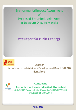 Environmental Impact Assessment of Proposed Kittur Industrial Area