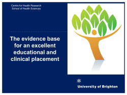 The evidence base for an excellent educational and clinical placement