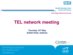 TEL network meeting 14th May 2015