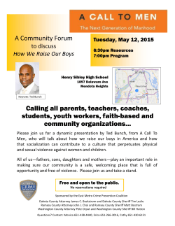 A Community Forum Calling all parents, teachers, coaches, students