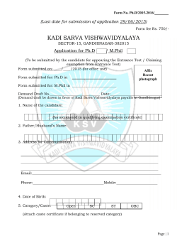 Mphil and Ph.D. Admission Form 2015-16