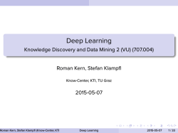 Deep Learning - Knowledge Discovery and Data Mining 2 (VU