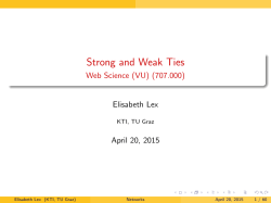Strong and Weak Ties - Web Science (VU) (707.000)