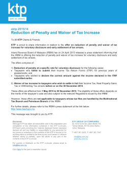 Reduction of Penalty and Waiver of Tax Increase