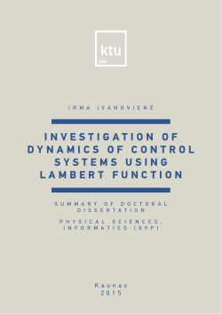 investigation of dynamics of control systems using lambert function