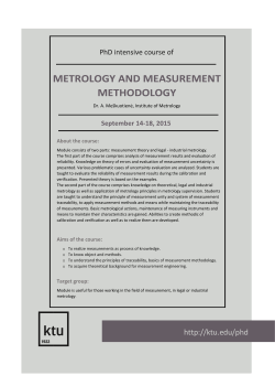 Metrology and Measurement Methodology