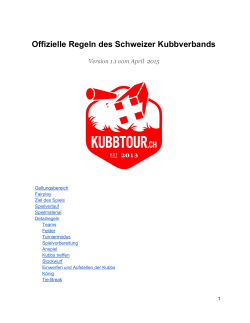 Offizielle Regeln des Schweizer Kubbverbands