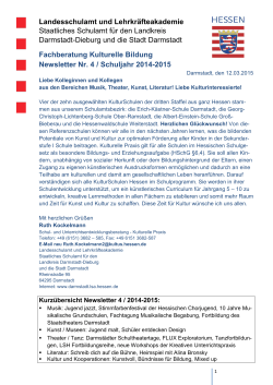Newsletter Kulturelle Bildung 4 2014/2015