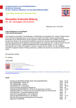 Newsletter 20 Schulamtsbezirk Offenbach 2014/15