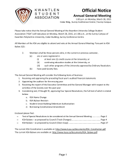 Official Notice - Kwantlen Student Association
