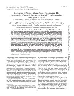 Regulation of OspE-Related, OspF-Related, and