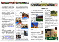 Newsletter 24 April 2015 - Kaikorai Valley College