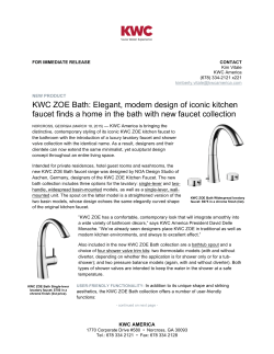 KWC ZOE Bath: Elegant, modern design of iconic kitchen faucet