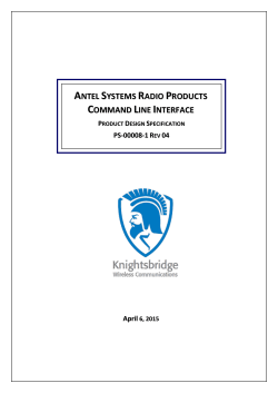 ANTEL SYSTEMS RADIO PRODUCTS COMMAND LINE INTERFACE
