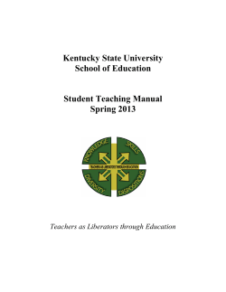 Student Teaching Manual - Kentucky State University