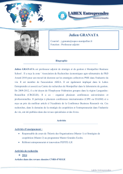 Julien GRANATA - Labex Entreprendre