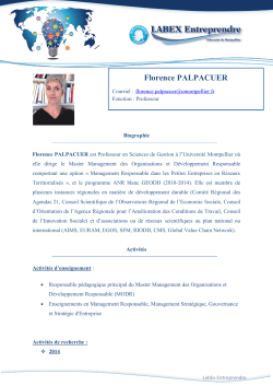 Florence PALPACUER - Labex Entreprendre