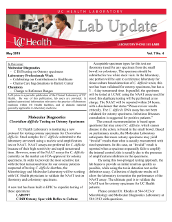 May 2015 - UC Health Laboratory