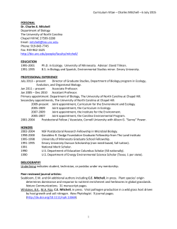 CURRICULUM VITAE - Charles E. Mitchell - Faculty
