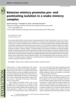 and postmating isolation in a snake mimicry complex