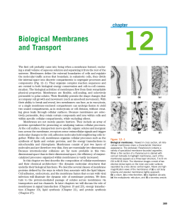 Biological Membranes and Transport