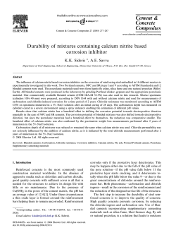 Durability of mixtures containing calcium nitrite based corrosion