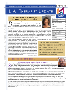L.A. Therapist Update (May/June 2015)