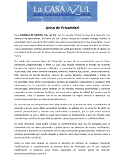 Aviso de Privacidad - La Casa Azul Huasca