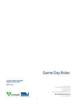 Game Day Rules - Lacrosse Victoria