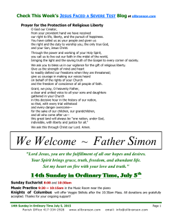 Weekly Bulletin - Lady of the Lake Parish