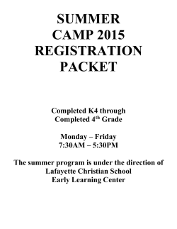 Summer Camp Application