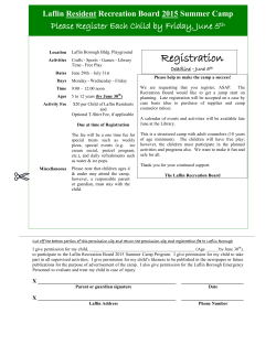 2015 Summer Camp Registration with Waiver