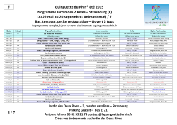1 / 10 Guinguette du RhinÂ® Ã©tÃ© 2015 Programme Jardin des 2 Rives