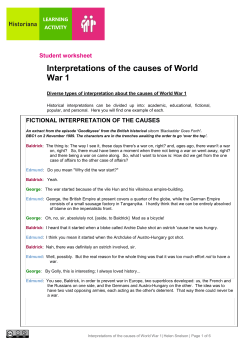Interpretations of the causes of World War 1