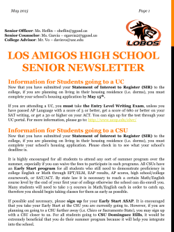 Senior Newsletter -May 2015