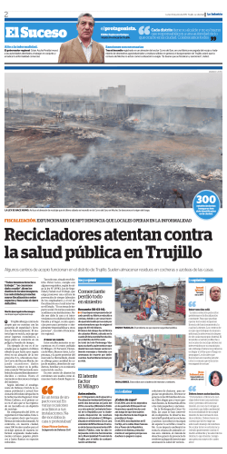 Recicladores atentan contra la salud pÃºblica en Trujillo