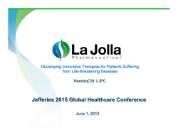 Corporate Presentation - La Jolla Pharmaceutical Company