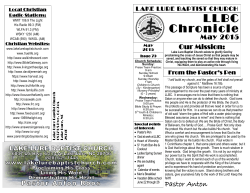 LLBC Chronicle - Lake Lure Baptist Church
