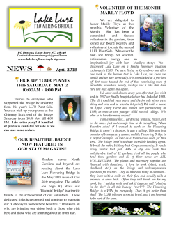 to read the April Lake Lure Flowering Bridge Newsletter