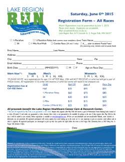 Saturday, June 6th 2015 Registration Form â All