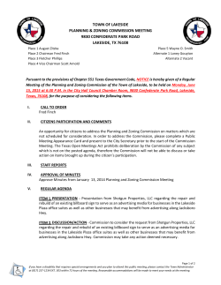 June 15, 2015 Planning and Zoning Meeting