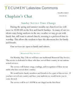 Chaplain`s Chat Newsletter