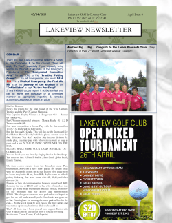 150403-lakeview newsletter - Lake View Golf | & Country Club